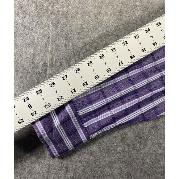 Robert Graham Shirt Mens Large Purple Plaid Floral Stripe Button Up - Picture 5 of 16